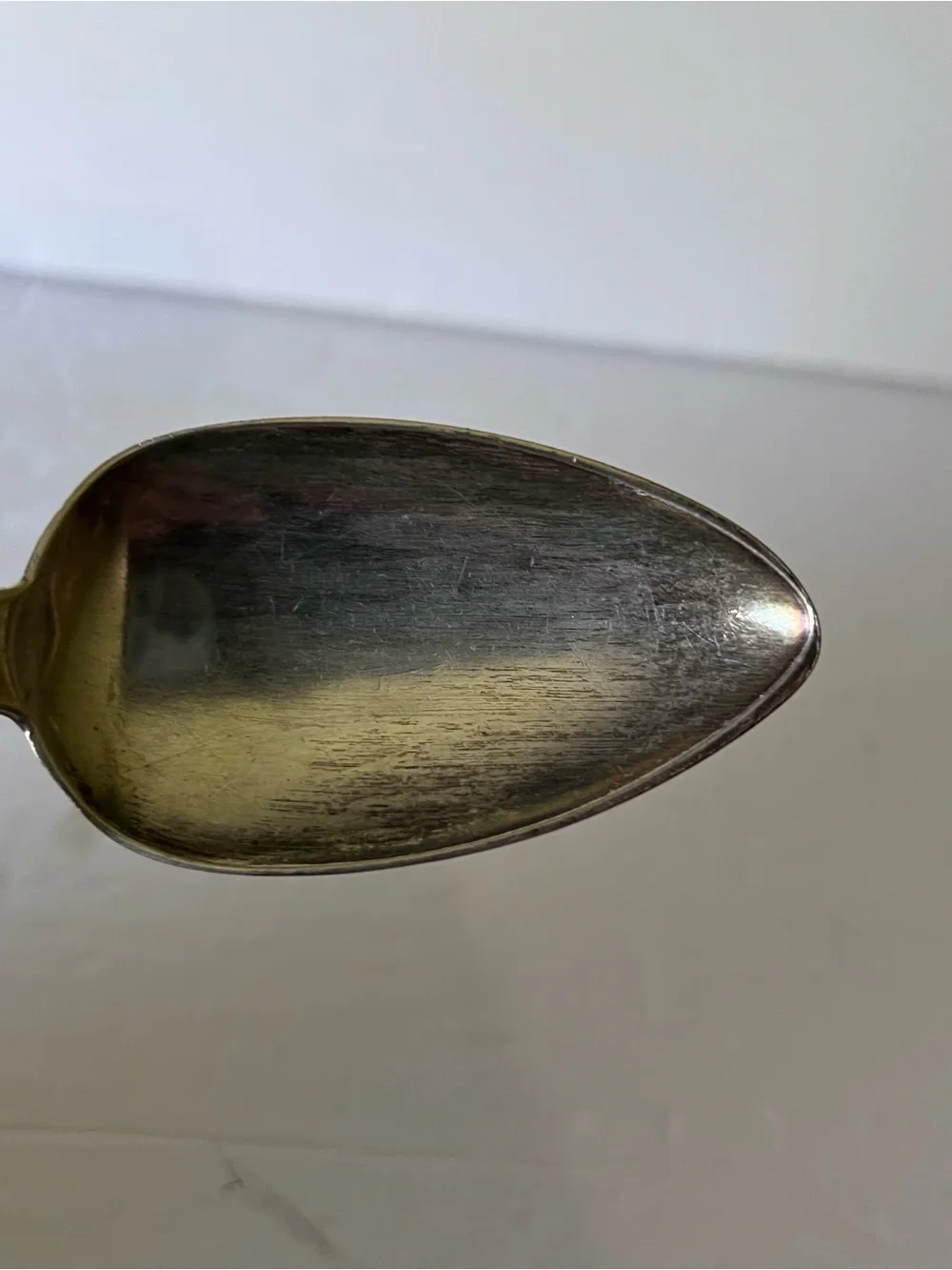 Antique E & D Kinsey Coin Silver Fiddle Back Serving Spoon 8.75